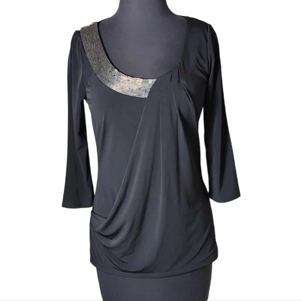 Cyrus scoop neck drape front top size small